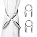 Produktbild Queta Vorhang Raffhalter, 2 Stück Vorhang Halter Kreativ Gardinenhalter DIY Schnallen Clips für Haus Modellierung Home Office Hotel Fensterdekoration (Silber und Grau)