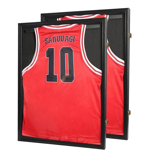 PKHROR 2 Pack Jersey Frame Display Case - Lockable Jersey Frame Shadow Box