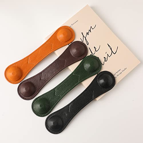 Image of Weighted Bookmark - Leather Book Page Weight Book Weights Holder for Hands-Free Reading Paper Weights for Cookbooks Crafts Music Books Bookmarks(01Black)