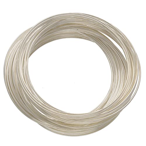 The Beadsmith Plated Memory Wire - 1.75” Diameter - 1-Ounce Bulk 60 coils - Silver Color - Stainless Steel - Create Multi-Strand DIY Round Bracelet Jewelry
