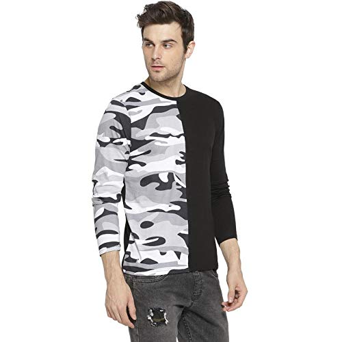 Image of CAHOOT Military Camouflage Men Round Neck Black, White T-Shirt