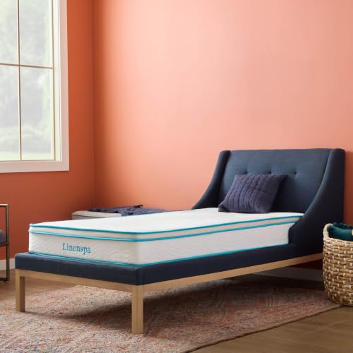 Linenspa 8 Inch Hybrid Mattress, Medium Firm, Bed in a Box, Twin...