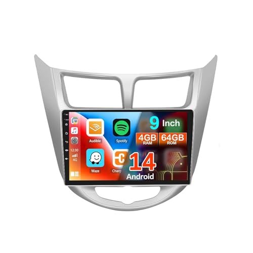 Autoradio Android da 9 per Hyundai Solaris Verna Accent 2010-2016, Bluetooth, navigazione GPS, Carplay, WiFi, USB, SWC, FM, X7 6G+128G, impianto stereo