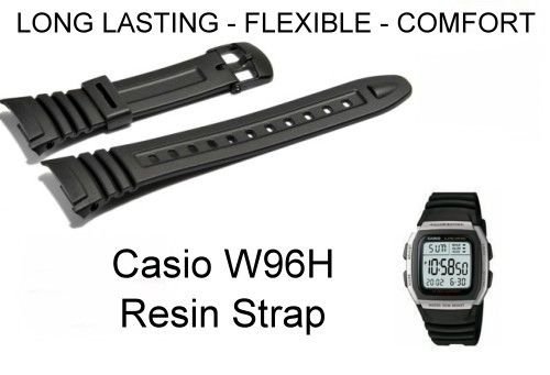 G24 Watch Replacement Watch Strap Band Flexible Black Resin To Fit W96 W-96H W96H 577Ea1 #TOP1