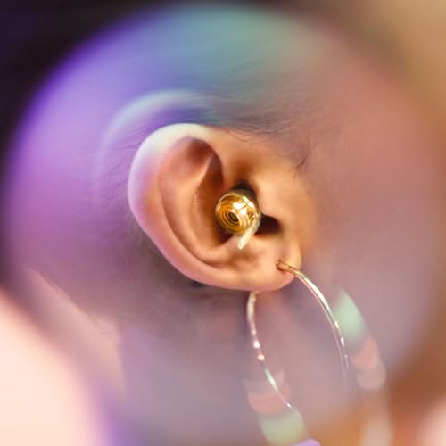 Image of Eargasm High Fidelity Gold Earplugs for Concerts, Festivals, Musicians, DJs, Night-Life, Motorcycle Hearing Protection - Reusable Ear Plugs for High Fidelity Noise Reduction up to 21 dB