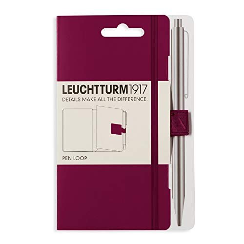 LEUCHTTURM1917 Self Adhesive Pen Loop Elastic Pen Holder - Port Red, Small (49140-FRK)