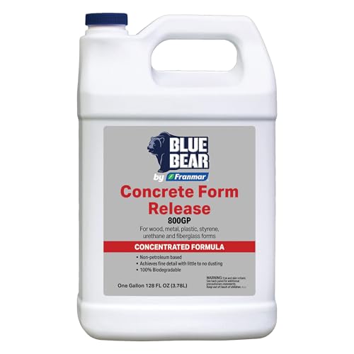 BLUE BEAR 800GP: Concrete Form Release - High-Yield - Non-Staining - Biodegradable Concrete Release Agent for Wood, Metal, Plastic, Styrene, Urethane & Fiberglass Forms - 1 Gal