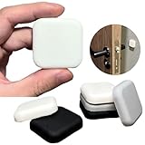 Wall Protectors from Door Knobs (6 Pack) - Adhesive Silicone Guard Bumpers, Square Door Stoppers for Wall & Furniture, Thick Anti-Slam Silencers - White, Gray, Black