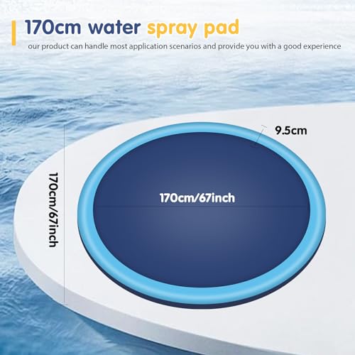 Hundepool Planschbecken mit Sprinkler, Hundepool fur Große Hunde 170cm, Sprinkler Matte Hund, Hundeplanschbecken, Swimmingpool Haustier, Planschbecken für Hunde, Wasserspielmatte für Haustiere
