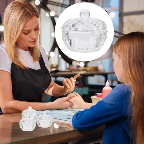 3 pcs cuencos acrílicos para uñas con tapa miniatura 7