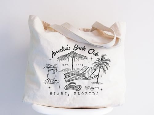 Bolso tote personalizado para despedida de soltera en la playa, regalos para la boda, bolsa para la novia en la playa, regalos para damas de honor, bolsa para fiesta de despedida, bolsos para fiestas nupciales miniatura 5