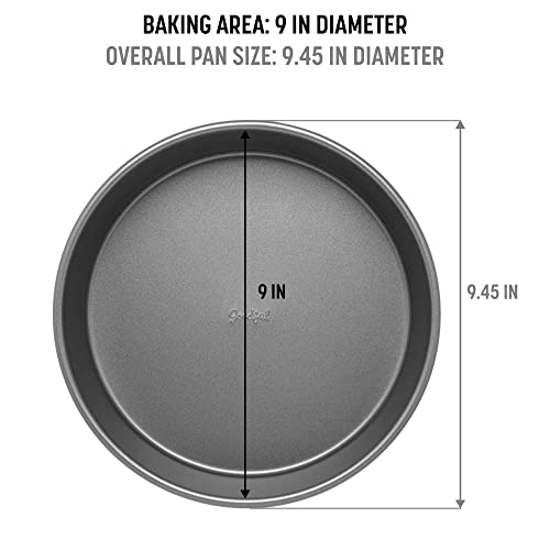 Goodful Nonstick Round Cake Pan Set, Heavy Duty Carbon Steel With Quick Release Coating, Made Without Pfoa, Dishwasher Safe, 2-Pack Bakeware Set, 9-Inch, Gray #TOP5