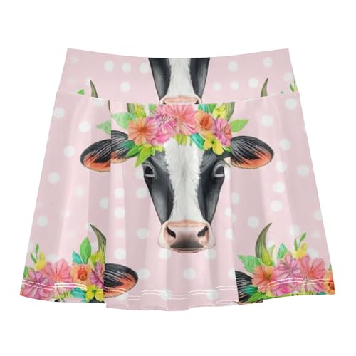 Girls' Shorts Athletic Skorts Cow Heads Flower Toddlers Tennis Skirts Children Girl Skort 3t
