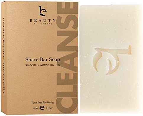 Beauty by Earth Organic Face Wash Bar Soap, Shea Butter Soap, Natural Soap, Organic Soap Bar, Soap for Face, Foamy Lathering Vegan Soap Works As Shaving Cream, Organic Soap with Shea Butter (1 Pack)