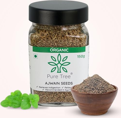 Image of Pure Tree Certified Organic Carom Seeds | 150 g | Glass Jar | Ajwain Seeds | Omam | Vamu | Ajowan | Ayamodakam Seeds Rich In Antioxidants