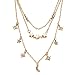 Produktbild IJEWALRY Frauen Silber Anhänger Halskette,Mode Eleganten Charme Boho Woomen Choker Halskette Kette Mehrschichtige Sterne Mond Anhänger Kristall Kolye Böhmischen Maxi Collares Schmuck Zubehör
