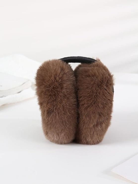 Image of Girl Winter Earmuffs Outdoor Wear Soft Faux Fur Plush Ear Warmer Minnie Design Windproof Woolen Warm Ear Muff Men & Women (Freesize)
