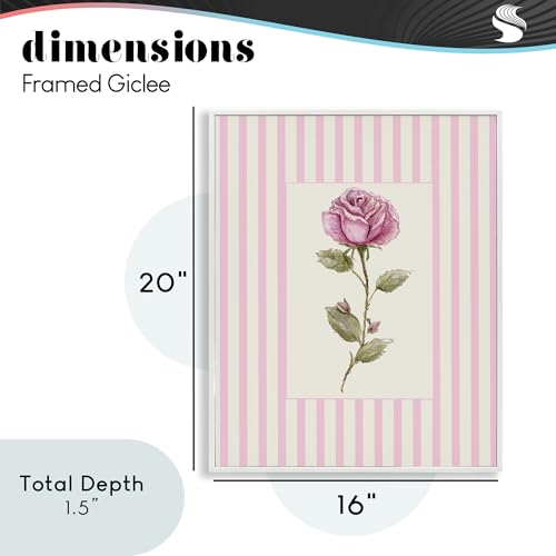 Impression giclée encadrée fleur rose grand format Stupell Industries - 5
