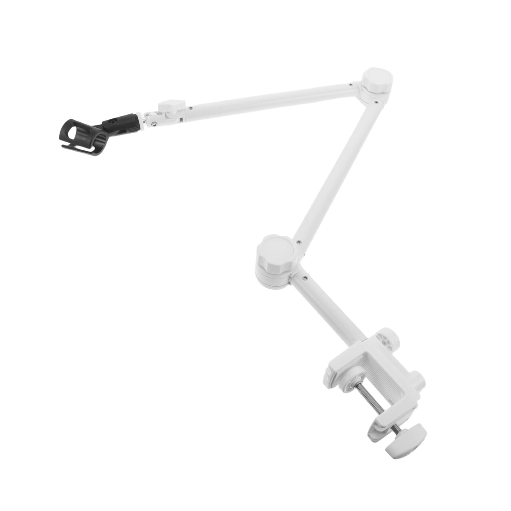 Toddmomy brazo articulado para micrófono soporte de micrófono de podcast de mesa studio microphone holder White