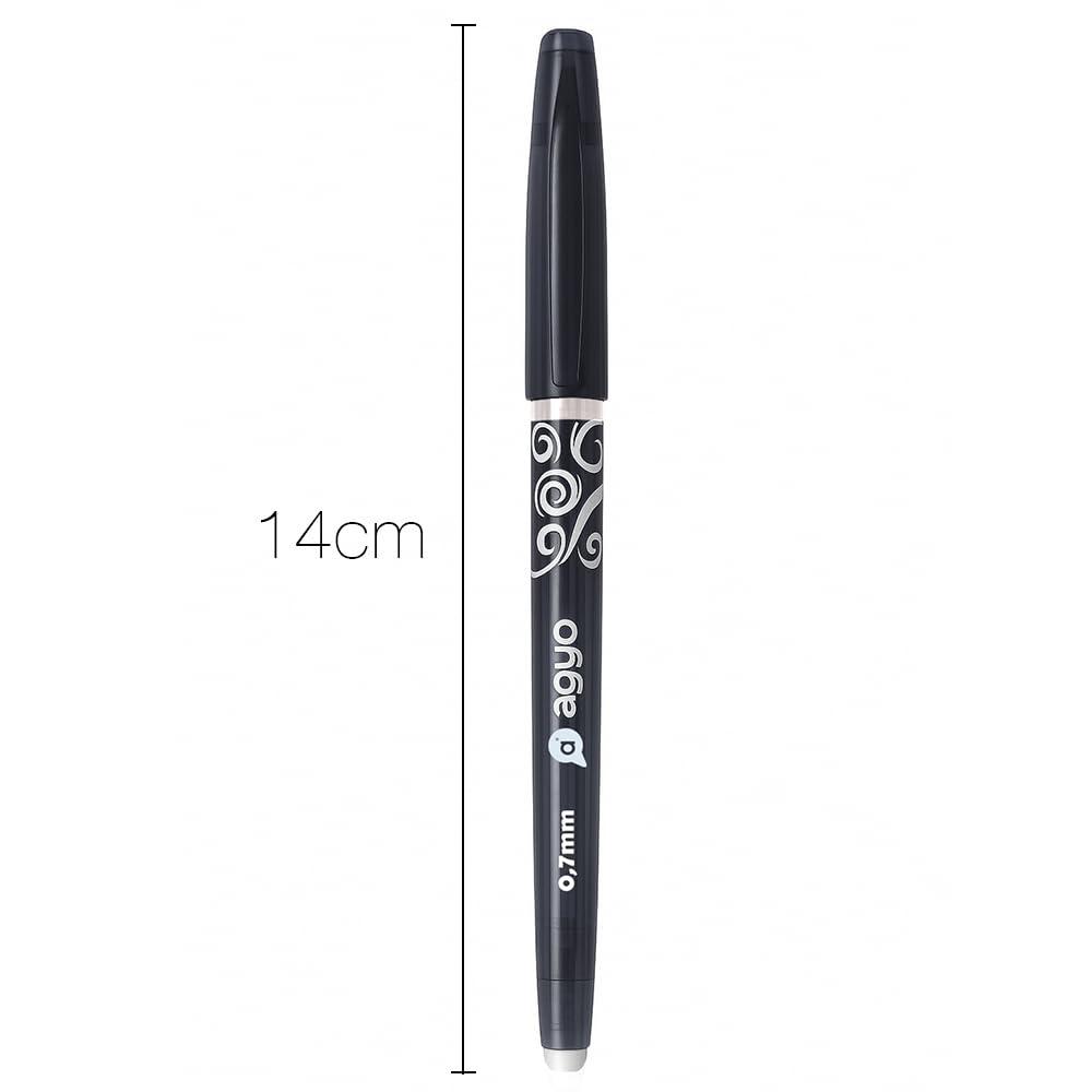 Scribball Penne Cancellabili Nere 0.7mm - Confezione 3 - Design Blu E Argento - Inchiostro A Cancellazione Rapida - 4
