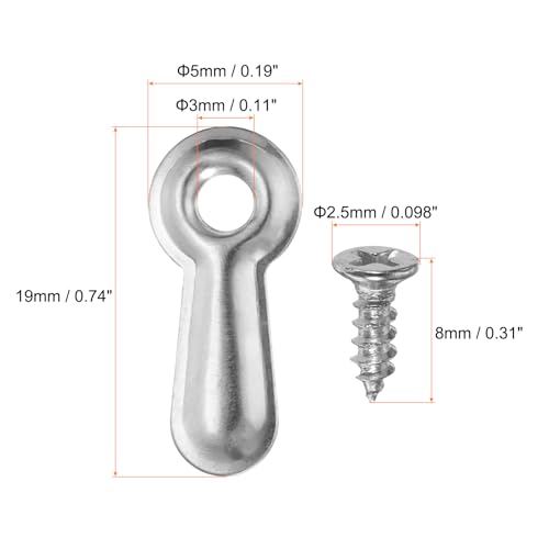 Image of HARFINGTON 100Pcs Picture Frame Backing Hardware Clips with 100Pcs Screws Photo Frame Turn Button Fasteners Picture Turn Backing Clips for Craft Hanging Pictures, Silver