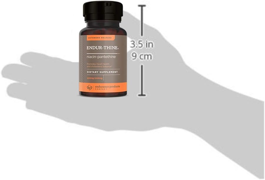 Endurance Products ENDUR-Thine Niacin – Pantethine, Heart & Liver Health Supplement, Efficient Formula for Optimal Absorption, Gluten Free, 500mg (90 Tablets)