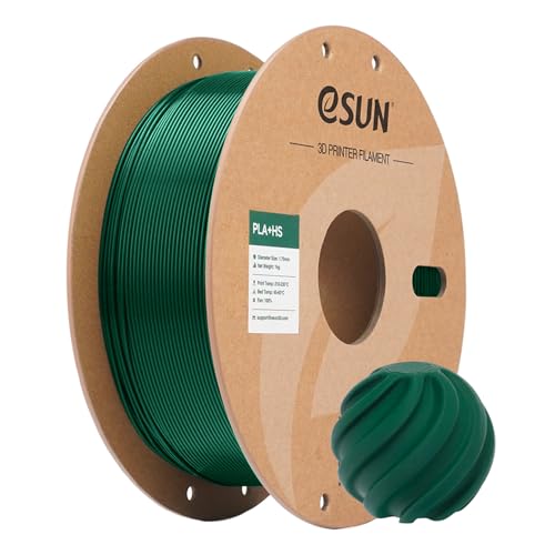 Image of eSUN High Speed PLA+ Filament 1.75mm, 3D Printer Filament Speedy PLA Plus for Fast Printing, Dimensional Accuracy + /- 0.03mm, 1KG Cardboard Spool 3D Printing Filament for 3D Printers, Pine Green