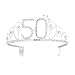 Frcolor Happy Birthday 50th Silver Crystal Rhinestone Tiara Crown