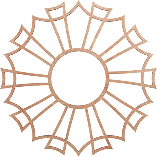 Image of Ekena Millwork 16 inchOD x 5 5 /8 inchID x 3 /8 inchT Augustus Wood Fretwork Pierced Ceiling Medallion, Cherry