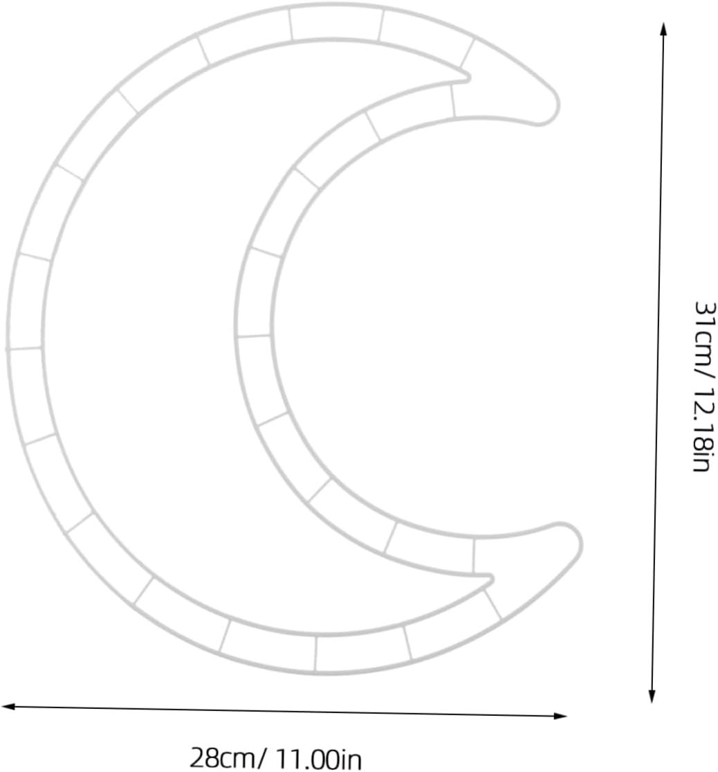 KOMBIUDA 6set Moon Shape Plastic Wreath Frame Floral Craft Base for Diy Holiday Wreath Ring Flower Decoration