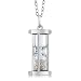 Gem Stone King 925 Sterling Silver Genuine Diamond Dust Hourglass Pendant Necklace (0.50 Ct, With 18 Inch Silver Chain)