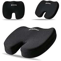 EDS - Cojín ortopédico de espuma viscoelástica para asientos de oficina, silla de ruedas, sillas de cocina, reclinables, asientos de coche, parte inferior antideslizante, funda lavable