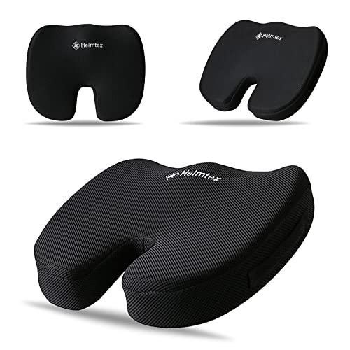 EDS - Cojín ortopédico de espuma viscoelástica para asientos de oficina, silla de ruedas, sillas de cocina, reclinables, asientos de coche, parte inferior antideslizante, funda lavable