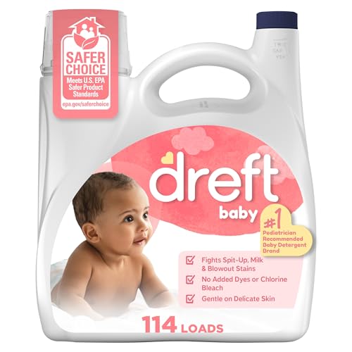 Dreft Baby Liquid Laundry Detergent, Fights Stains, Removes Odors, 114 loads, 150 fl oz