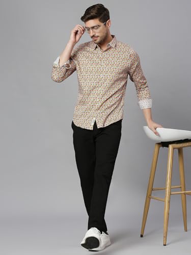 Image of Thomas Scott Men's | Printed | Full Sleeve | Slim Fit | 100% Cotton | Spread Collar | Casual Shirt