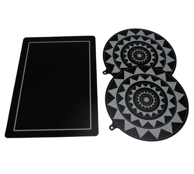 MeYuxg Juego de alfombrillas de inducción, 1 alfombrilla de 35 cm + 2 x 24 cm, alfombrilla de silicona, protección contra el calor, apta para placas de inducción, placas de inducción, placas de cocina