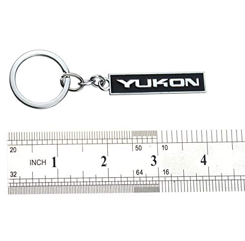 Aimoll 1Pc Chrome Finish Yukon Key Chain Fob Ring Emblem Keychain For Gmc Yukon (Black) #TOP2