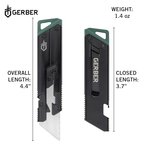Gerber Gear EAB Slim Compact Utility Knife, Clips to Pocket or Keychain with Replaceable Blade with Bottle Opener for Everyday Carry, EDC Gear with Box Cutter Retractable, Black - Image 3