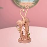 Genérico Estatuilla de Flamencos en Resina Rosa - Decoración Moderna para Hogar/Jardín, Regalo Romántico de San Valentín/Aniversario para Parejas, Colección Animales.
