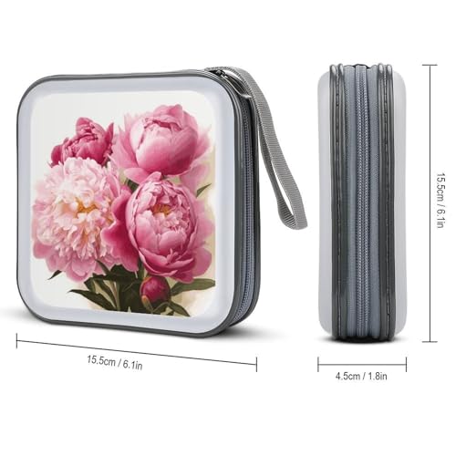 Boîtier CD plastique rigide 40 places motif fleurs