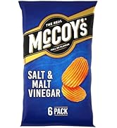 McCoy's SALT & MALT VINEGAR Multipack Crisps 6 Pack - Fully loaded with flavour, iconic ridged cr...