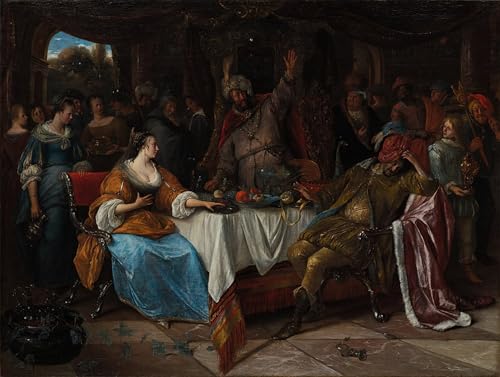 Tableaux sur toile pour embellir un mur vide Esther Assuérus et Haman 60x90cm
