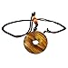 SUNYIK Natural Tiger's Eye Stone Lucky Coin Stone Pendant Necklace for Women Men, Healing Crystal Dount Amulet Necklace for Unisex Adjustable
