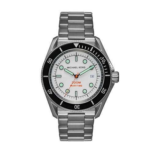 Image of Michael Kors Analog White Dial Men's Metal Band Watch-MK9163