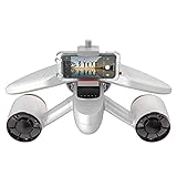 Montaje de la cámara de teléfonos y acción: con el recién diseñado Montaje de teléfono incorporado en el flotador, simplemente traiga su teléfono mientras usa el scooter submarino, listo para usar para todos los usuarios.Capture los momentos épicos con su teléfono inteligente asegurándolo en el soporte designado que se encuentra en el flotador.