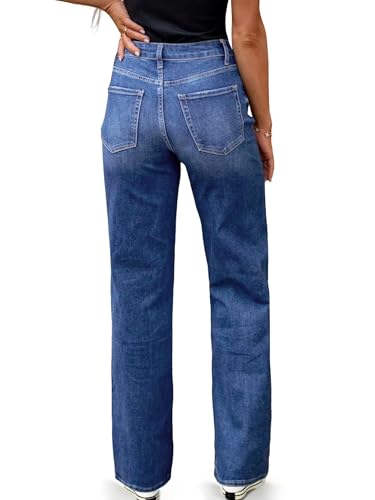 Women's High Waisted Straight Leg Jeans Stretchy Wide Leg Bootcut Denim Pants 2025 Trendy4