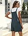 Yeokou Women's Cotton Linen Short Overalls Casual Summer Bib Shortalls with Pockets(BlueGrey-XL)
