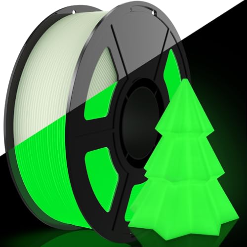 Image of Glow in The Dark Filament PLA 1.75mm, 1kg(2.2lbs) Glow Green 3D Printer Filament, Low Warp & Clog-Free, Dimensional Accuracy + /- 0.03mm Fit FDM 3D Printers & 3D Pens