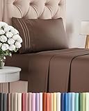 Twin Size 3 Piece Sheet Set - Comfy Breathable & Cooling Bed Sheets Set - Hotel Luxury Bedding for Women, Men, Kids, Teens, Boys & Girls - Deep Pockets, Ultra-Soft and Wrinkle Free - Oeko-Tex - Brown