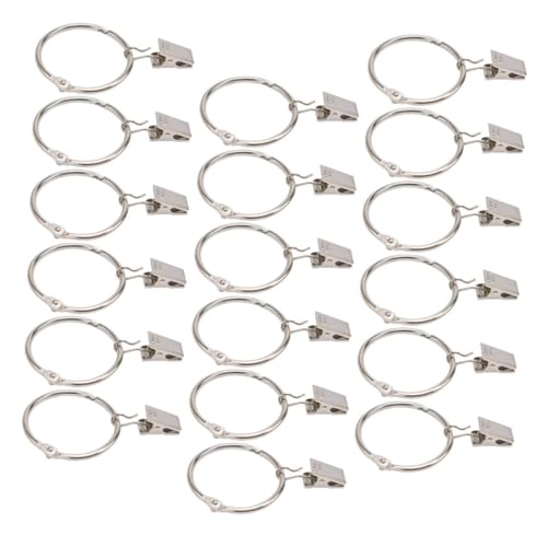 Yardenfun 30pcs Sturdy Iron Curtain Clips with Rings Versatile Curtain Clamp for Hanging Photos String Lights Accessories